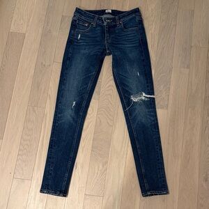 Levi's Dark Blue Distressed Skinny Jeans